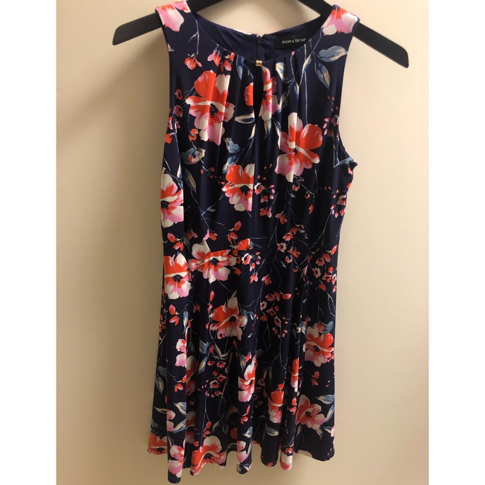 Ivanka Trump navy dress with forals